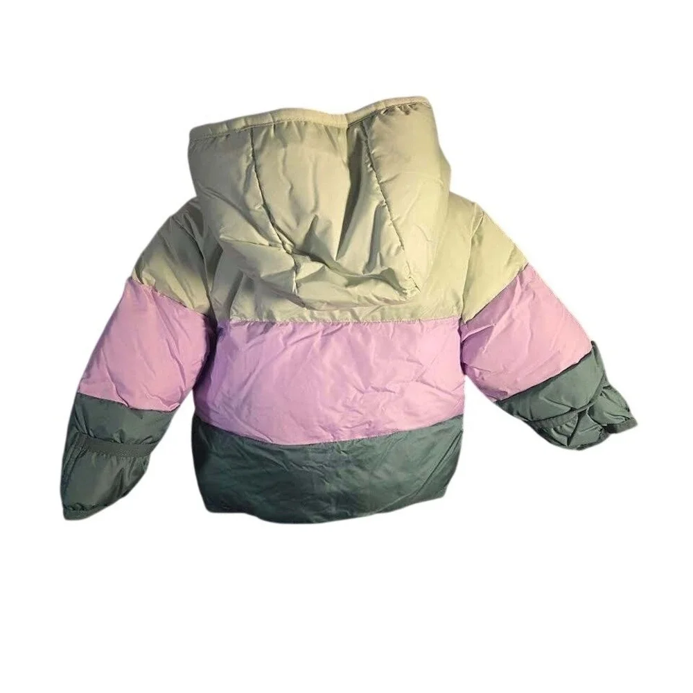 Swiss Tech Girls‎ Colorblock Hooded Puffer Jacket Purple Green 18M NWT